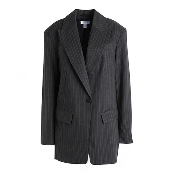 TOPSHOP Steel grey Pinstriped Blazer NWT - Picture 2 of 7